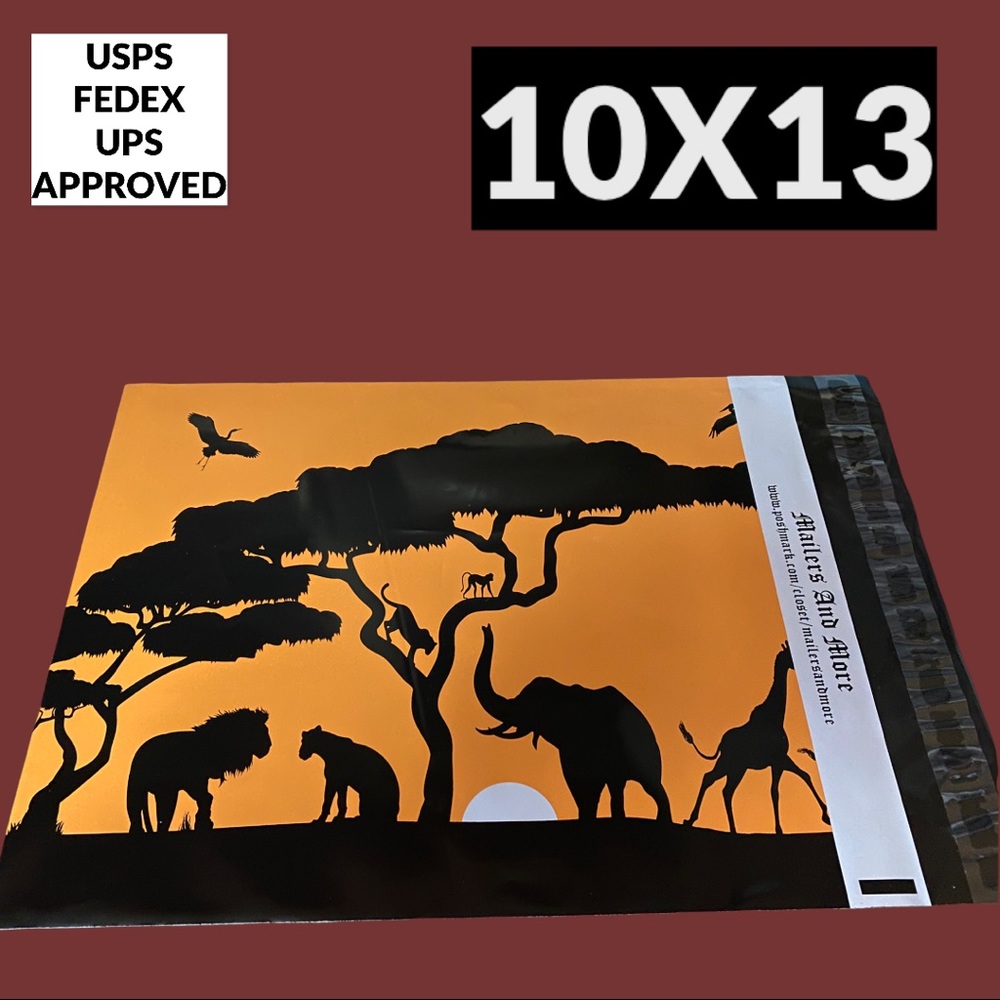 50 10X13 Poly Mailers Safari, Elephant, Giraffe  PRICE FIRM Fall - Picture 9 of 9